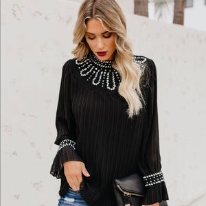 NWT - Moonlight Sonata Embellished Top Sz M